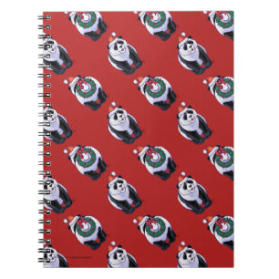 Panda Bear Christmas Spiral Notebook