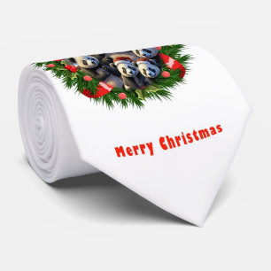 Panda Bear Christmas Tie