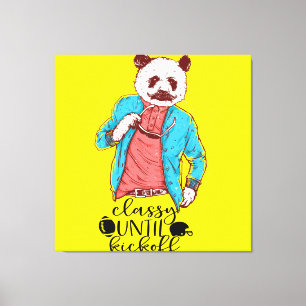 Panda Bear Classy Until Kickoff American football Canvas Print