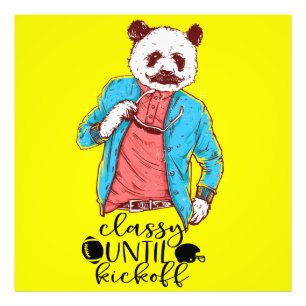 Panda Bear Classy Until Kickoff American football Photo Print