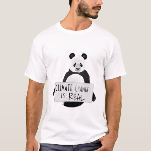 Panda Bear Climate Change is Real T-Shirt