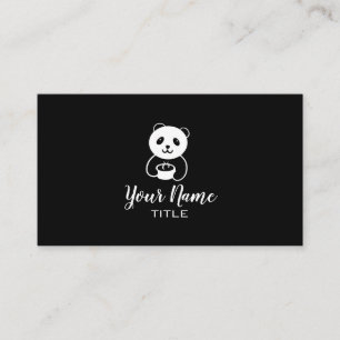 Panda bear coffee food business card