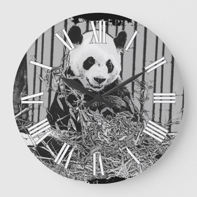 Panda Bear Cub Large Clock (Front)