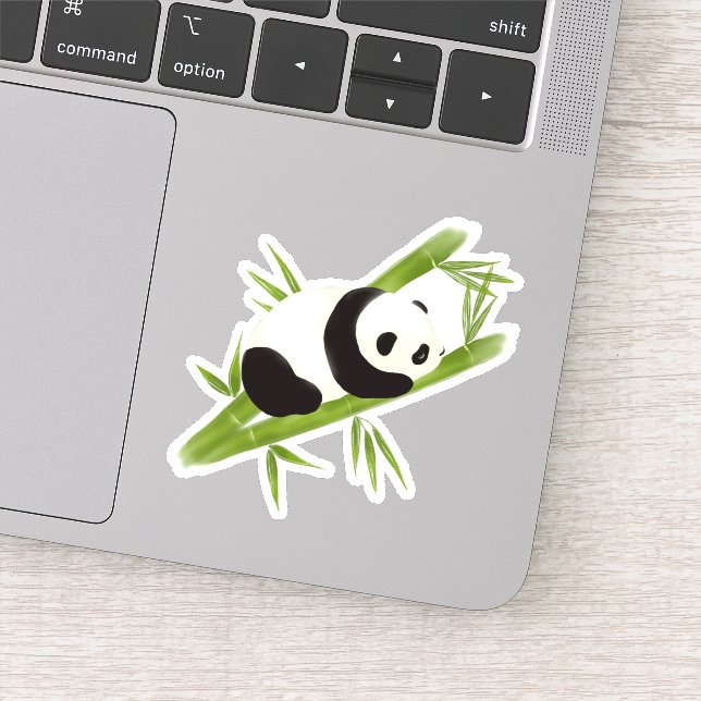 Panda Bear Custom-Cut Vinyl Sticker (Detail)