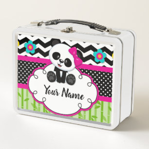 Panda Bear Custom Personalised Metal Lunch Box