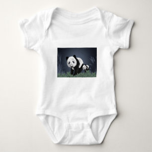 panda bear cute cuddly animal black white sweet baby bodysuit