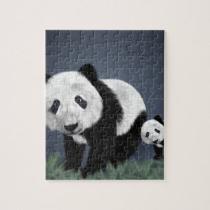 panda bear cute cuddly animal black white sweet jigsaw puzzle