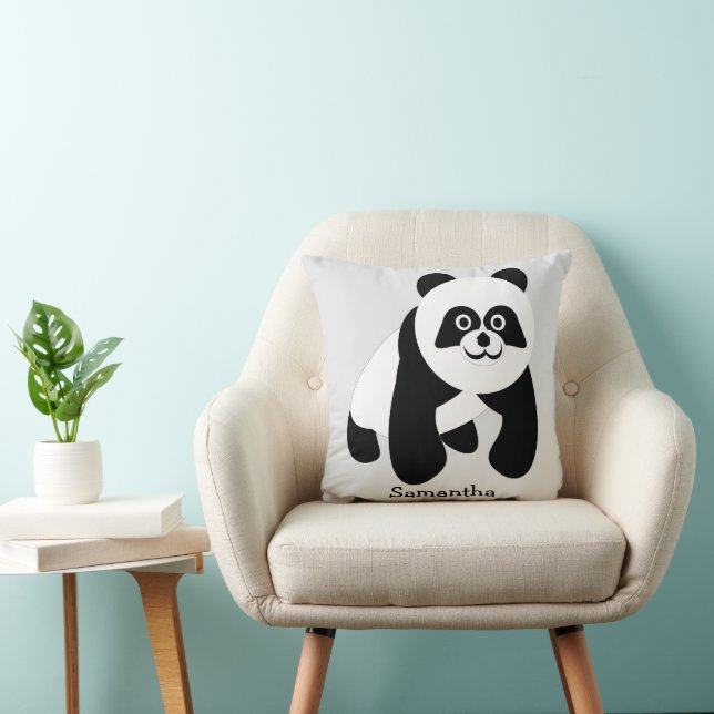 Panda Bear Design Personalised Cushion (Chair)