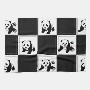 Panda Bear Design Tea Towel