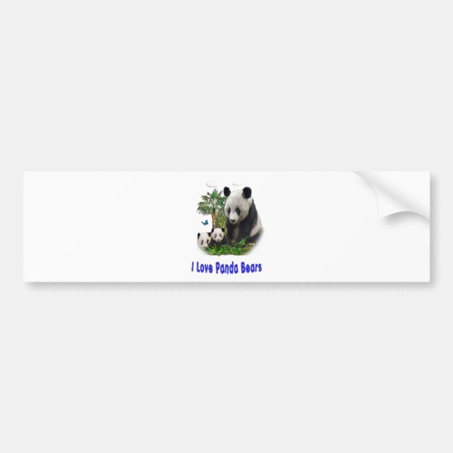 Panda bear designs bumper sticker (Front)