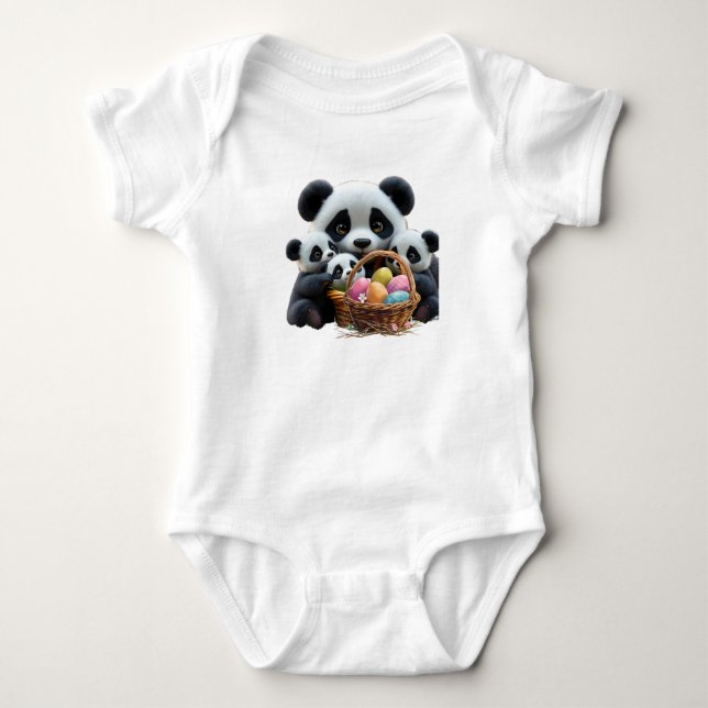 Panda Bear Easter Baby Bodysuit (Front)