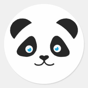 panda bear face classic round sticker