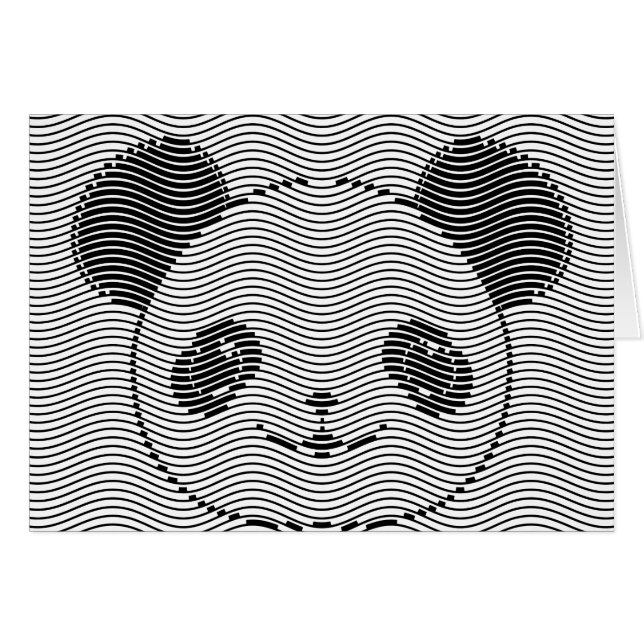 Panda Bear Face On Wave Pattern (Front Horizontal)