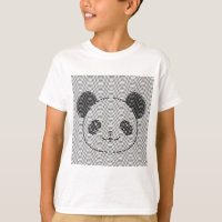 Panda Bear Face On Wave Pattern