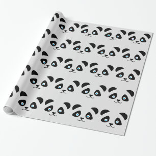 panda bear face wrapping paper