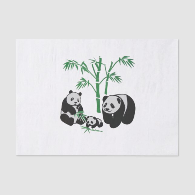 Panda Bear Family Tissue Paper (Front)