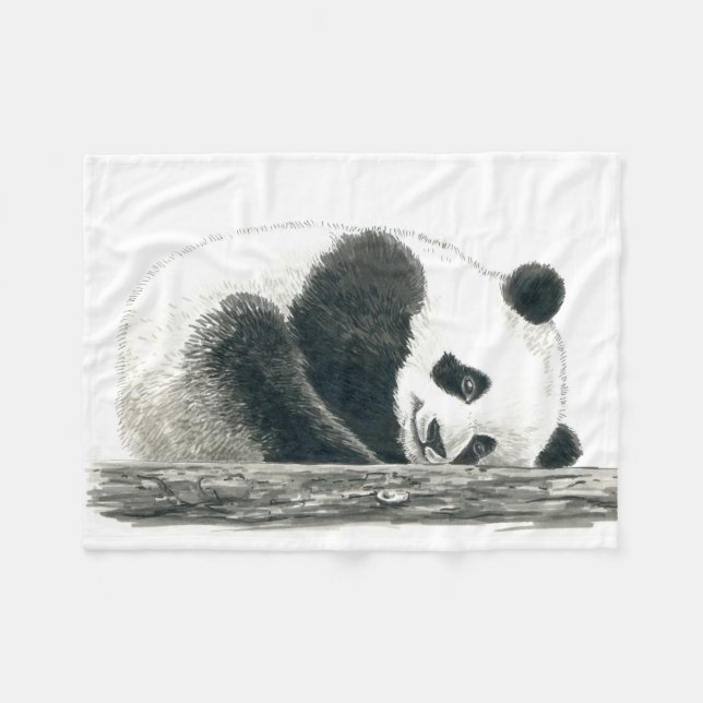 Panda bear fleece blanket (Front (Horizontal))