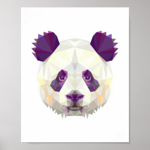 Panda bear geometrical nordic style poster
