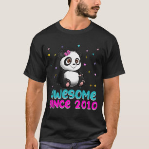 Panda Bear Girl Birthday Love Awesome Since 2010 T-Shirt