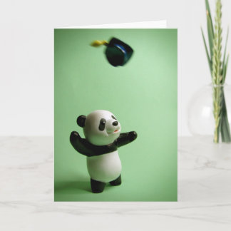 Panda Bear Graduation Cap Throw Card