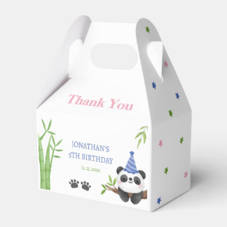 Panda Bear Green Bamboo Kids Birthday  Favour Box