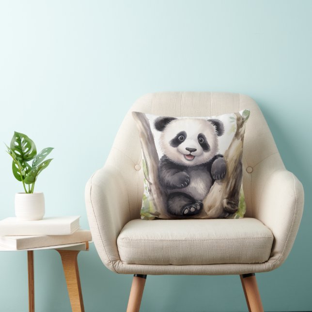Panda Bear In Bamboo Tree Cushion (Chair)