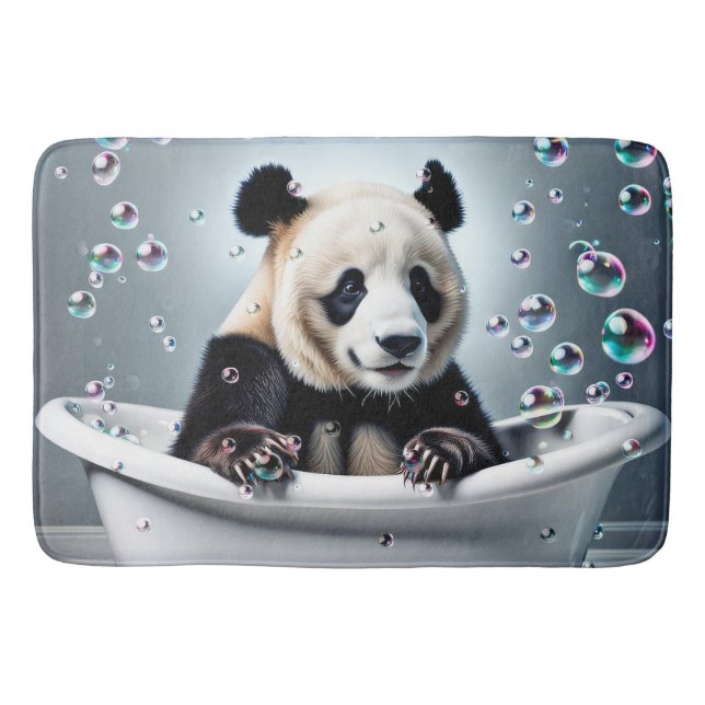 Panda Bear In Bubble Bath Bath Mat (Front)
