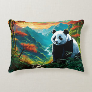 Panda Bear in the clouds Decorative Cushion