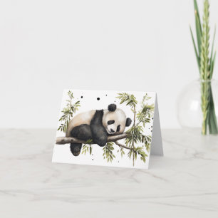 Panda Bear In Tree Note Card