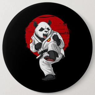 Panda Bear Karate 6 Cm Round Badge