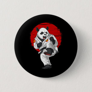 Panda Bear Karate Kickboxing Kung Fu Taekwondo Mar 6 Cm Round Badge