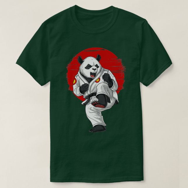 Panda Bear Karate Kickboxing Kung Fu Taekwondo Mar T-Shirt (Design Front)