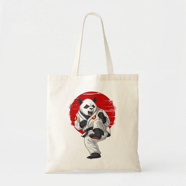 Panda Bear Karate Kickboxing Kung Fu Taekwondo Mar Tote Bag (Front)