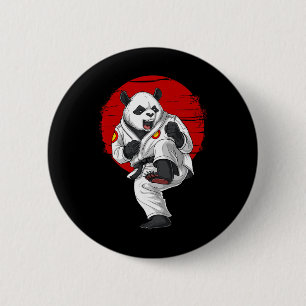 Panda Bear Karate Kickboxing Muay Thai Martial Art 6 Cm Round Badge