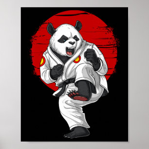 Panda Bear Karate Kickboxing Muay Thai Martial Art Poster