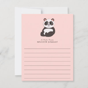 Panda Bear Kid's Cute Flat Stationary Cards