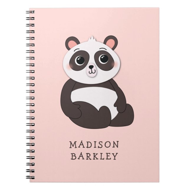 Panda Bear Kid's Cute Notebook (Front)