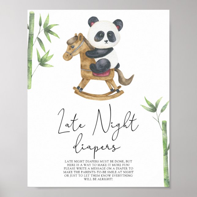 Panda bear - Late night diapers game Poster (Front)