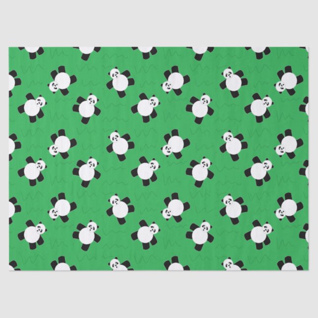 Panda bear laying on grass tissue paper (Front)