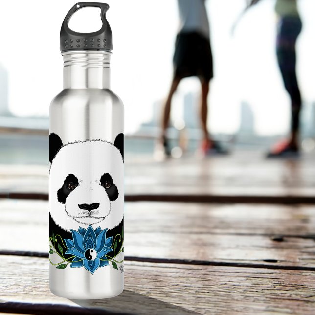 Panda Bear Lotus Flower 710 Ml Water Bottle (Creator Uploaded)