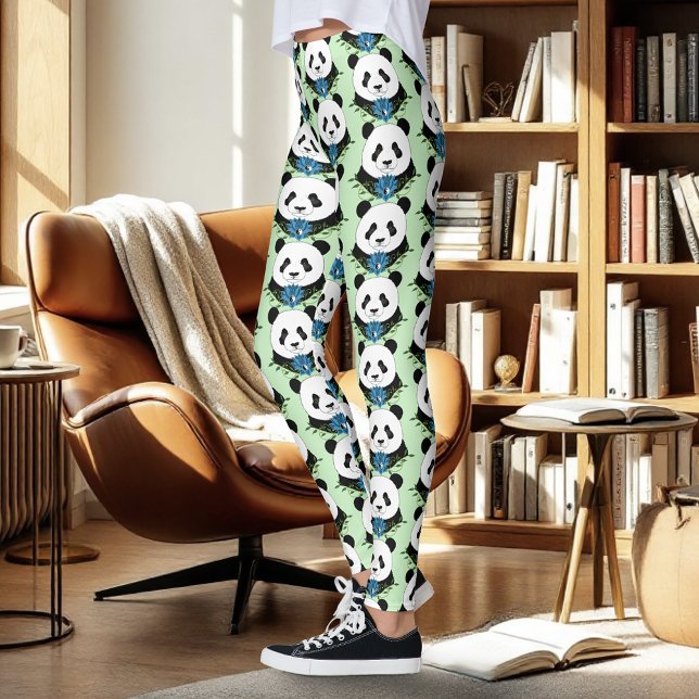  Panda Bear Lotus Flower Leggings (Creator Uploaded)
