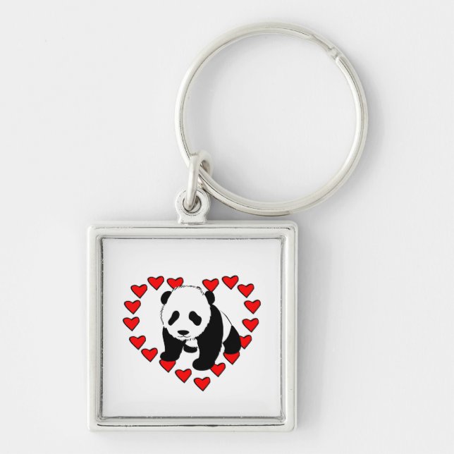 Panda Bear Love Key Ring (Front)