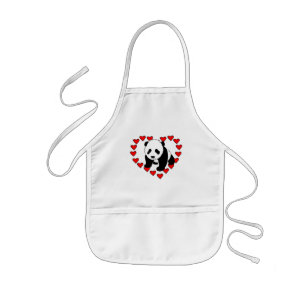 Panda Bear Love Kids Apron