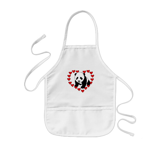 Panda Bear Love Kids Apron (Front)