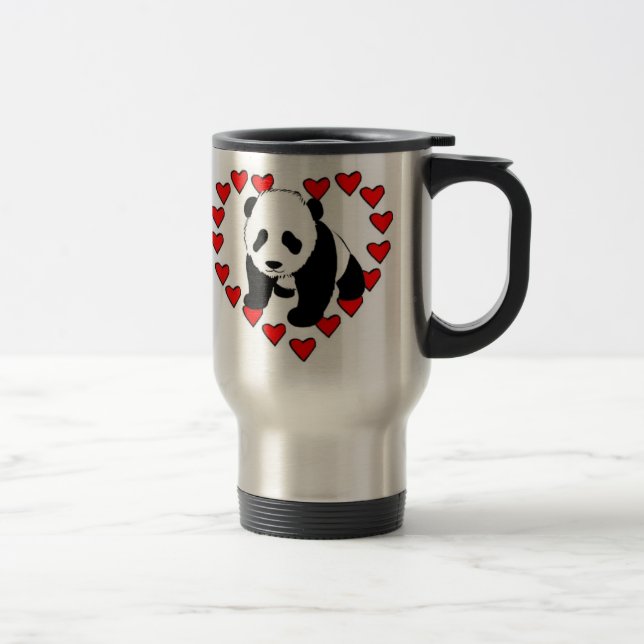 Panda Bear Love Travel Mug (Right)