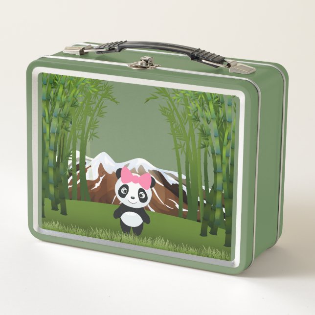 Panda Bear Metal Lunch Box (Front)
