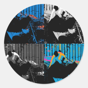Panda Bear Multi-panel Modern Art Design Classic Round Sticker