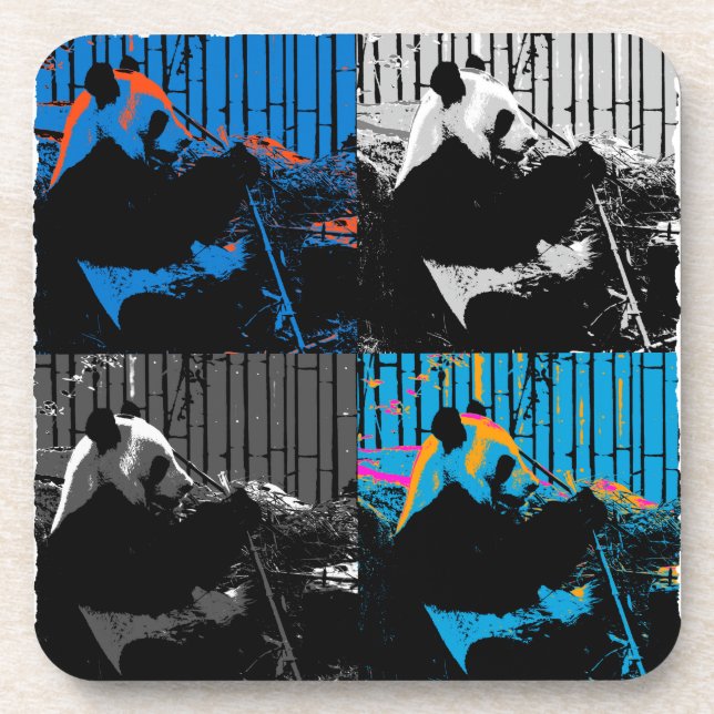 Panda Bear Multi-panel Modern Art Design Coaster (Front)