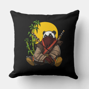Panda Bear Ninja Samurai Warrior Animal Cushion