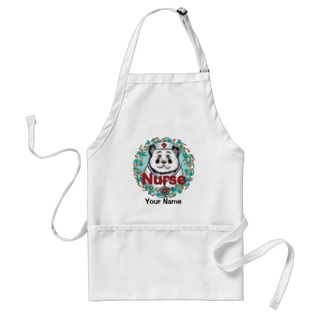 Panda bear nurse  standard apron (Front)